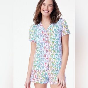 Roller Rabbit Disco Monkey Polo Pajamas - size small, Shorts and shirt.